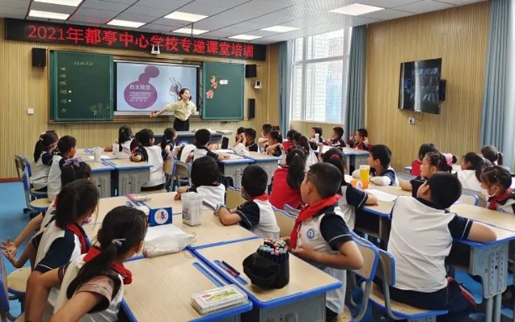 榨木小學(xué)、都亭一小的師生通過“專遞課堂”上美術(shù)課.jpg